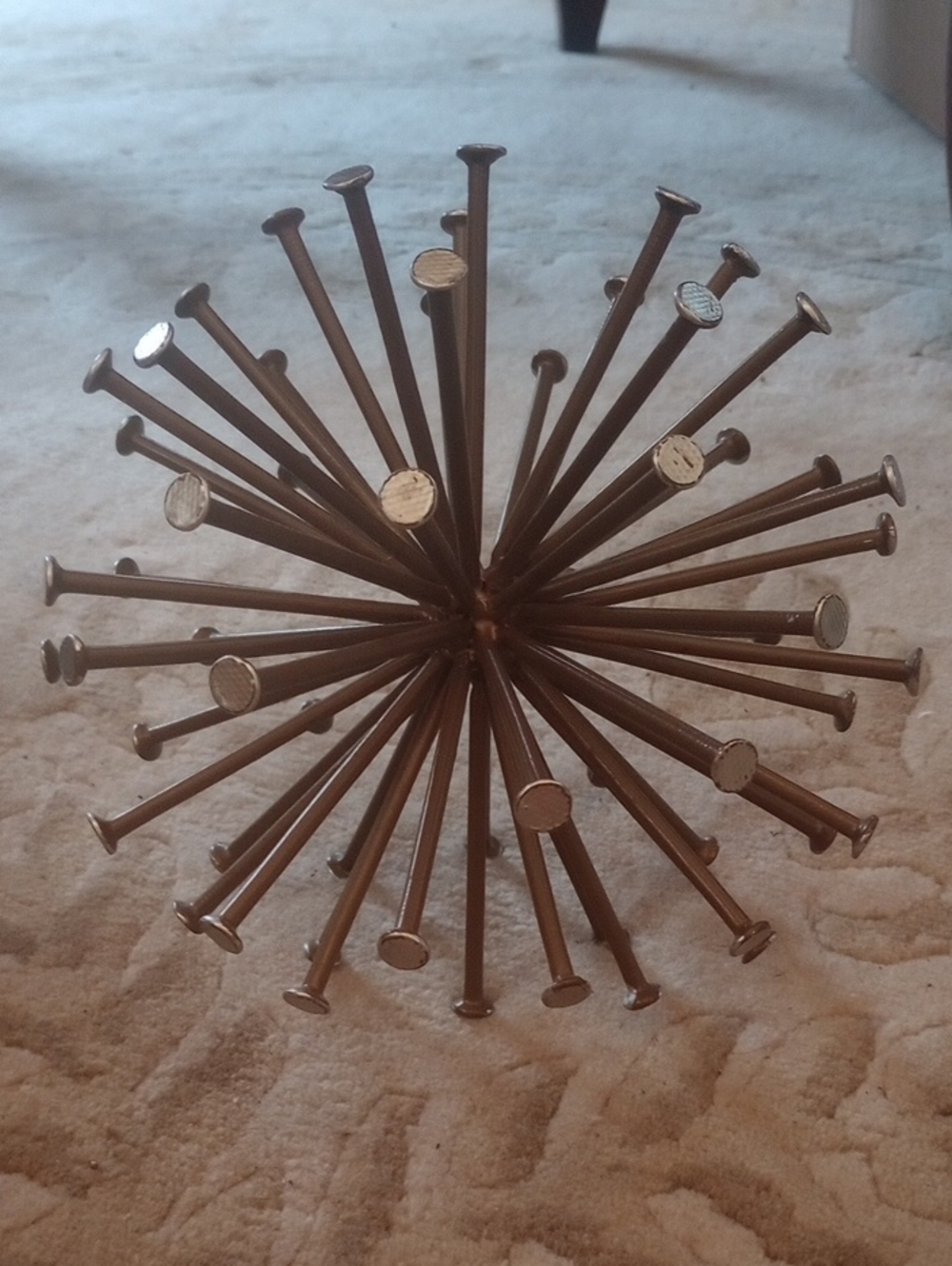 MCM BRUTALIST OF NAILS Warm Brass Finish Adds Glamour To Tables & Shelves
